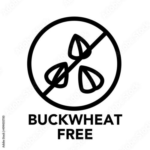 Round frame buckwheat free icon, one of the food allergy icons set