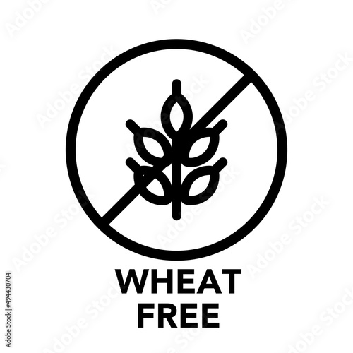Round frame wheat free icon, one of the food allergy icons set