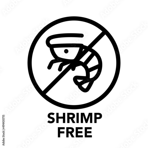 Round frame shrimp free icon, one of the food allergy icons set