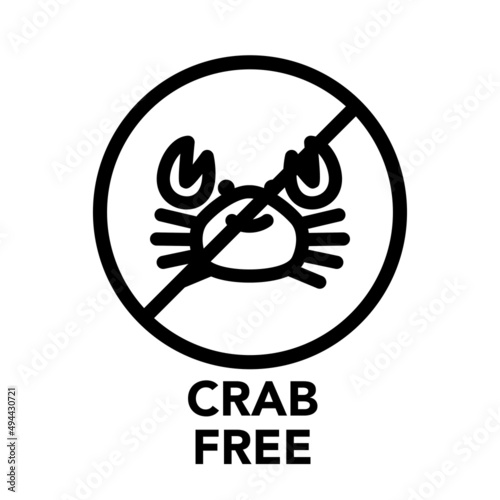Round frame crab free icon, one of the food allergy icons set