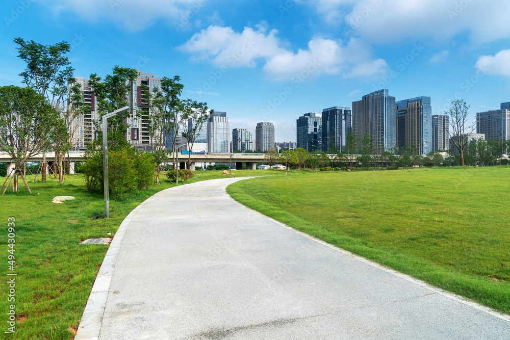 spring park and modern city spring park and modern city
