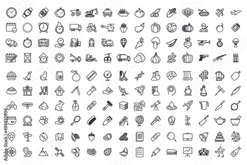 150 icon set symbol template for graphic and web design collection logo vector illustration