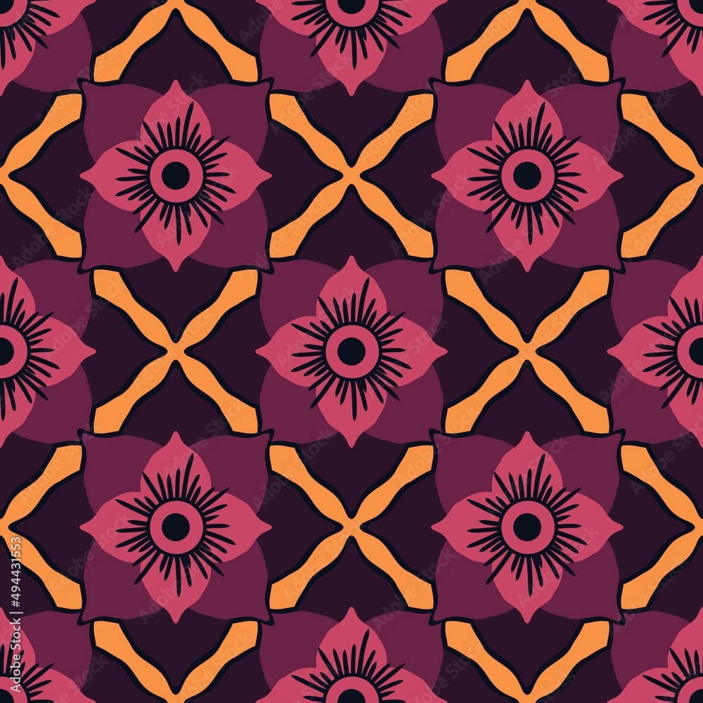 Simple floral seamless pattern with flowers for fabrics and cards and linens and kids and wrapping paper Simple floral seamless pattern with flowers for fabrics and cards and linens and kids and wrapping paper