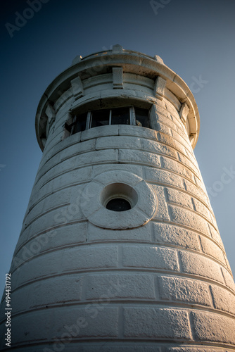 An old lighthouse from a low angle