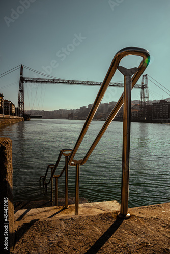 Stairs to the water near the Biscay bridge