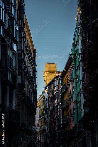 A view of the ancient elevator of etebarri in Bilbao