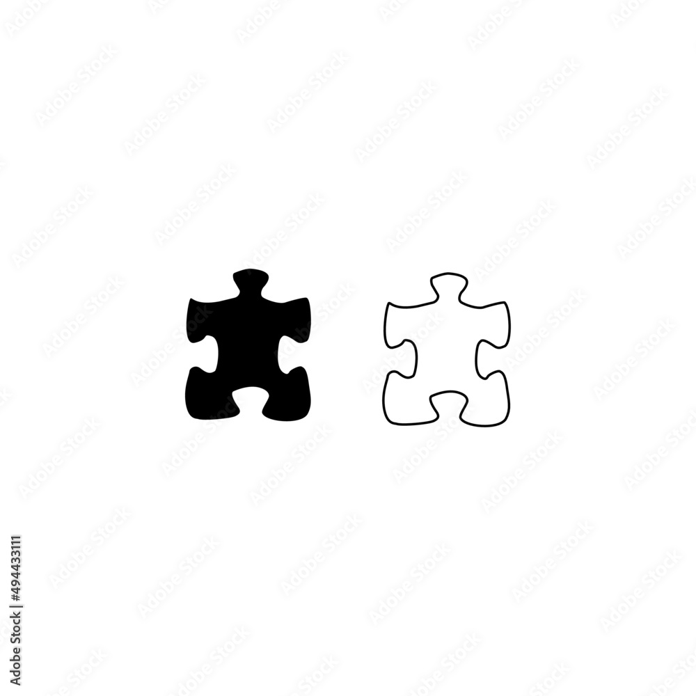 jigsaw puzzle pieces icons, white background. jigsaw puzzle pieces icons, white background.