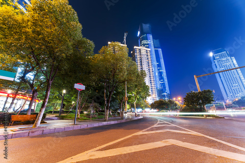 moving car with blur light through city at night © gjp311