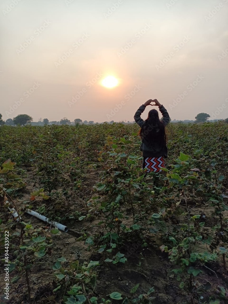 Fototapeta premium Person in farm