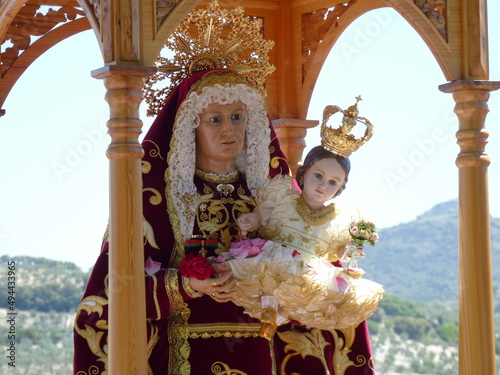 Santa Ana patron saint of Torredelcampo with the Virgin Mary in her arms. Pilgrimage. photo