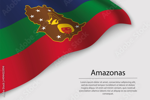 Wave flag of Amazonas is a state of Venezuela photo