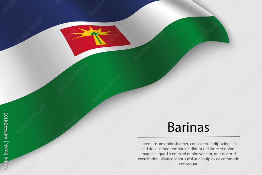 Obraz premium Wave flag of Barinas is a state of Venezuela