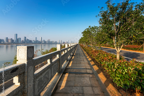 walkway in the modern city