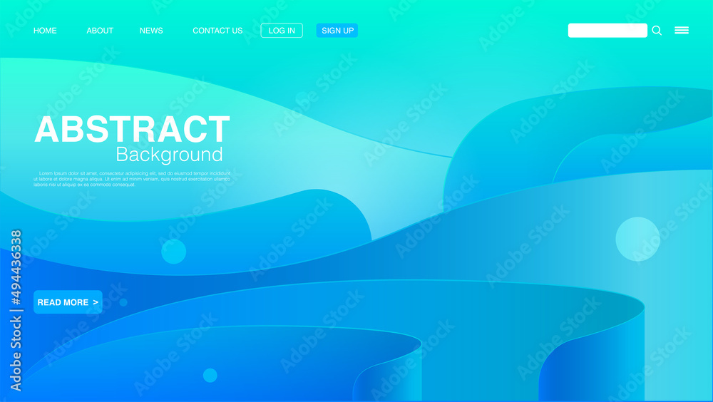 Abstract Blue Curve Background. Landing Page Background. Vector EPS 10