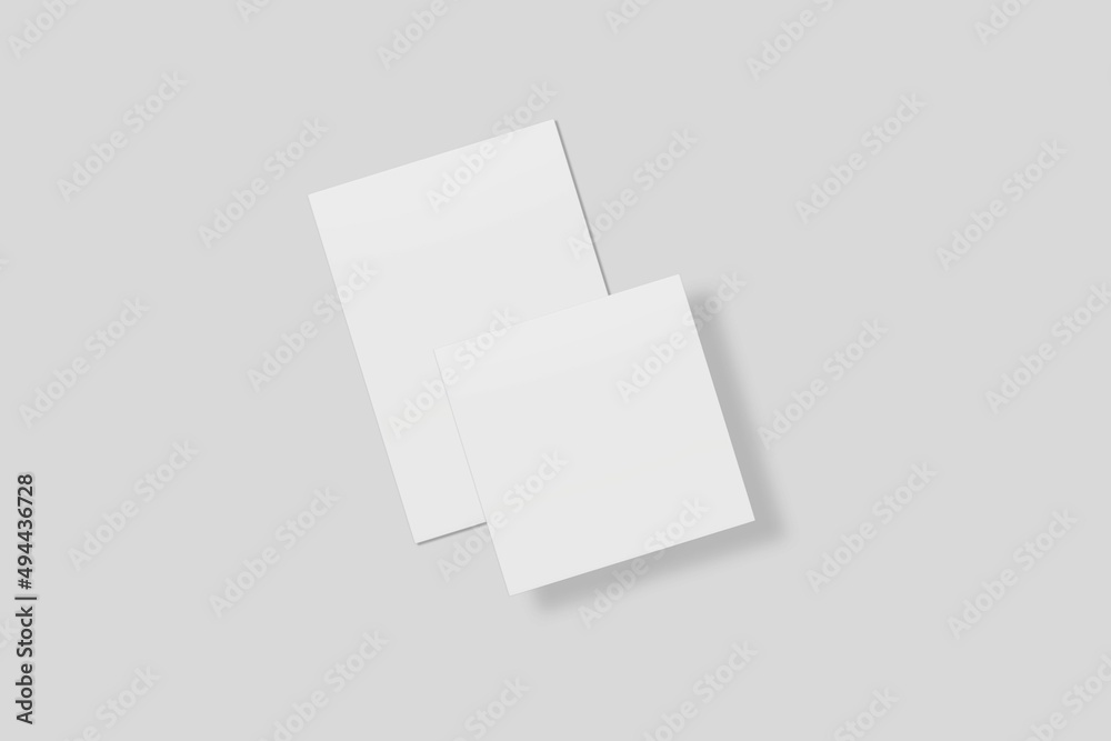 Blank paper for mockup. 3D Render. Blank paper for mockup. 3D Render.
