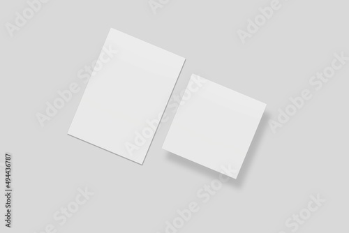 Blank paper for mockup. 3D Render.  © Eli