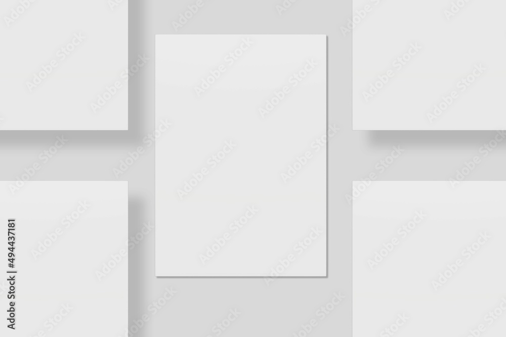 Blank paper for mockup. 3D Render. Blank paper for mockup. 3D Render.