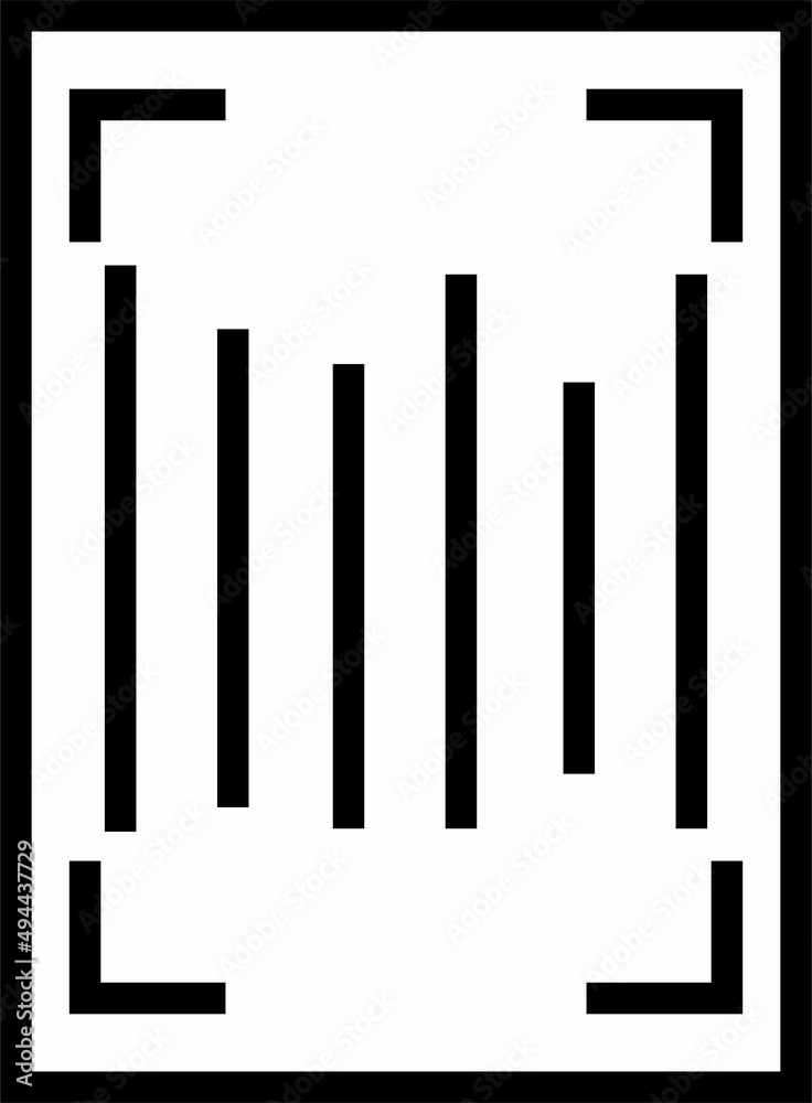 icon illustration of barcode outline on transparent background icon illustration of barcode outline on transparent background