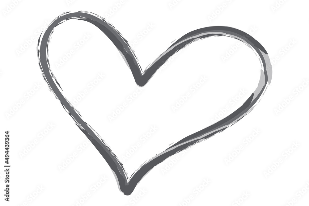 Heart contour vector. Black hand drawn love icon isolated. Paint brush stroke heart icon. Hand drawn vector for love logo, heart symbol, doodle icon and Valentine's day. Painted grunge vector shape Heart contour vector. Black hand drawn love icon isolated. Paint brush stroke heart icon. Hand drawn vector for love logo, heart symbol, doodle icon and Valentine's day. Painted grunge vector shape
