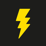 Lightning bolt yellow shape illustration
