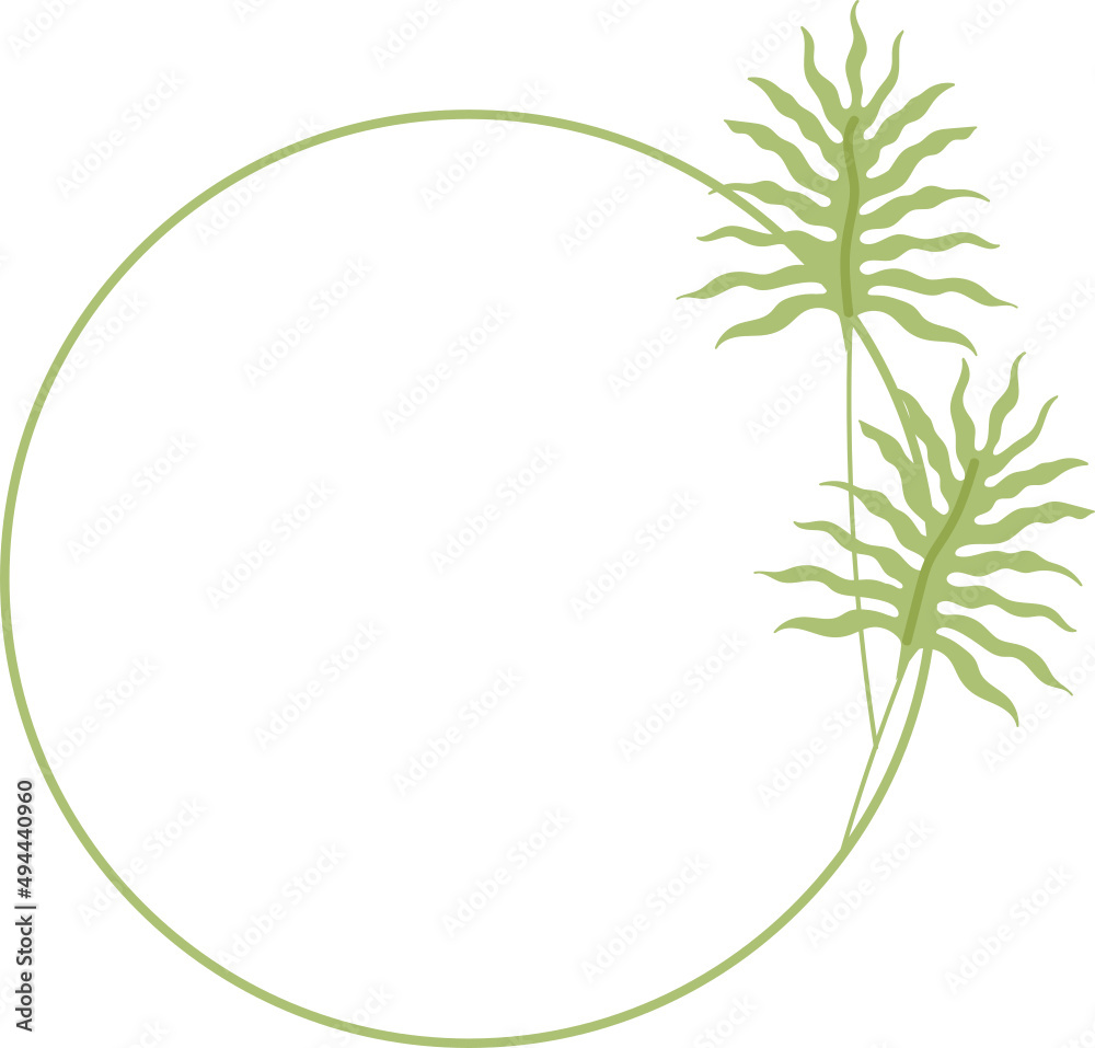 Obraz premium circle leaf frame