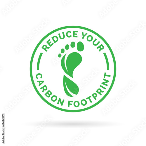 Reduce your carbon footprint leaf icon. Carbon neutral symbol. Environmental awareness sign. Vector illustration.