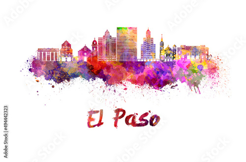 El Paso skyline in watercolor © Paulrommer