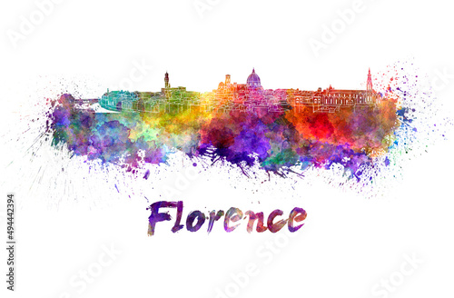 Florence skyline in watercolor