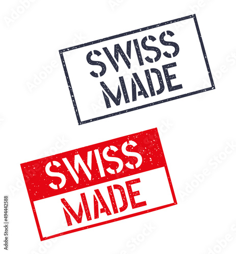 Swiss made stamp set, made in Switzerland product labels