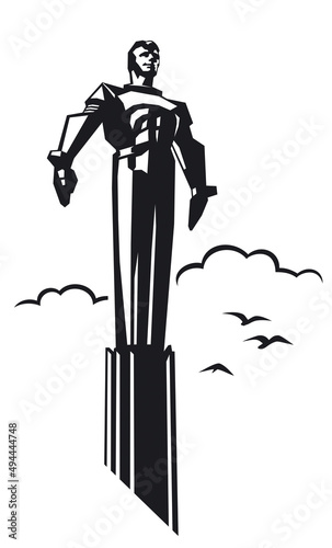 Yuri Gagarin monument in simple style