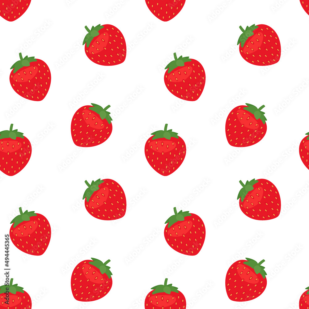 Strawberry seamless pattern, red berry background. Repeat fruit print design. Whole and cut strawberry vector background Strawberry seamless pattern, red berry background. Repeat fruit print design. Whole and cut strawberry vector background