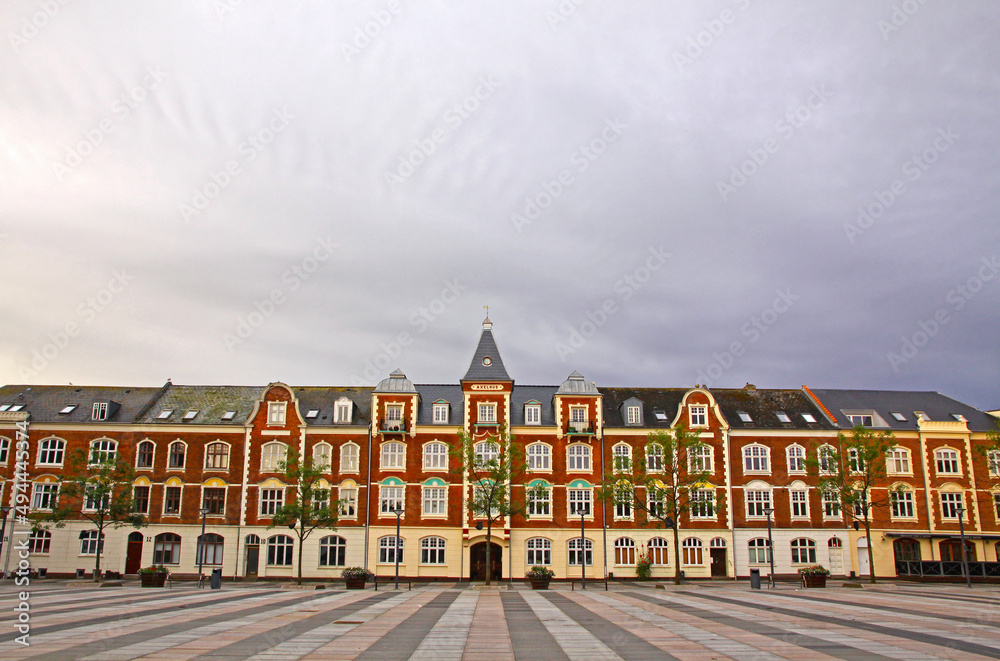 Panoramic view of Market Square (Axeltorv) in Fredericia city, Denmark Panoramic view of Market Square (Axeltorv) in Fredericia city, Denmark