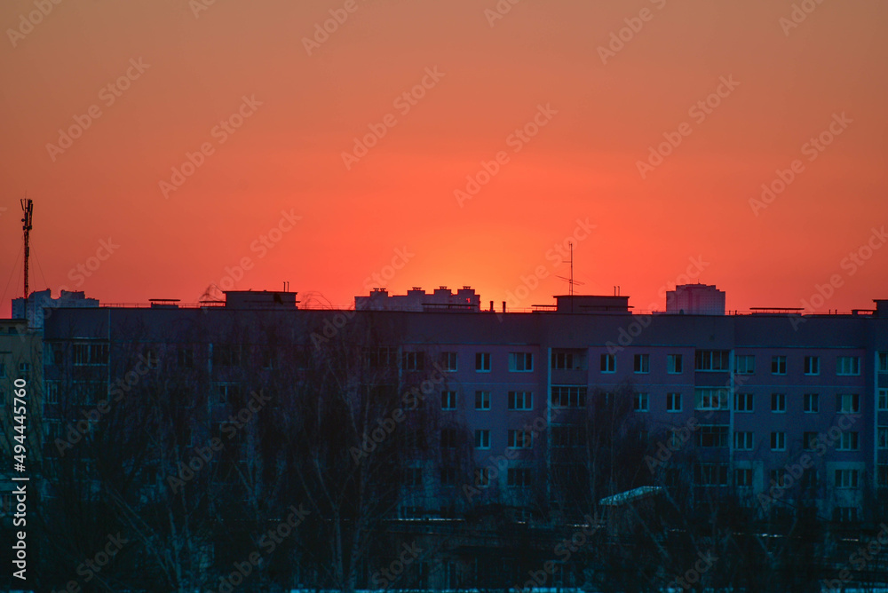 Fototapeta premium sunset over the city