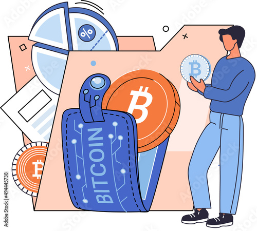 Cryptocurrency bitcoin mining metaphor Blockchain exchange platform. Cyber banking procedures, bitcoin trading, wallet. Ecurrency transactions. Digital currency, cryptocurrency market, hidden mining