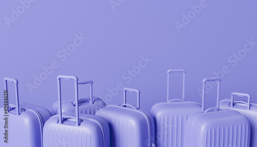 monochromatic banner of travel suitcases