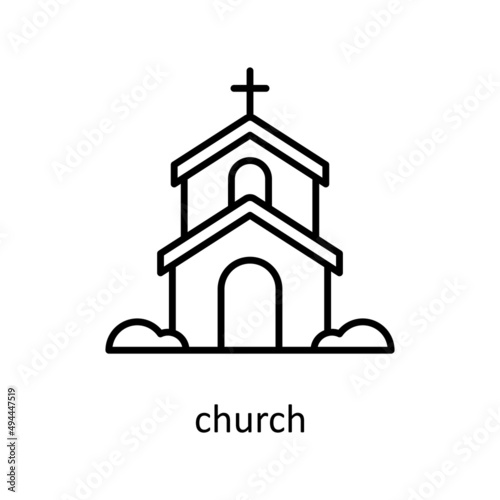church vector Outline Icon Design illustration. Easter Symbol on White background EPS 10 File