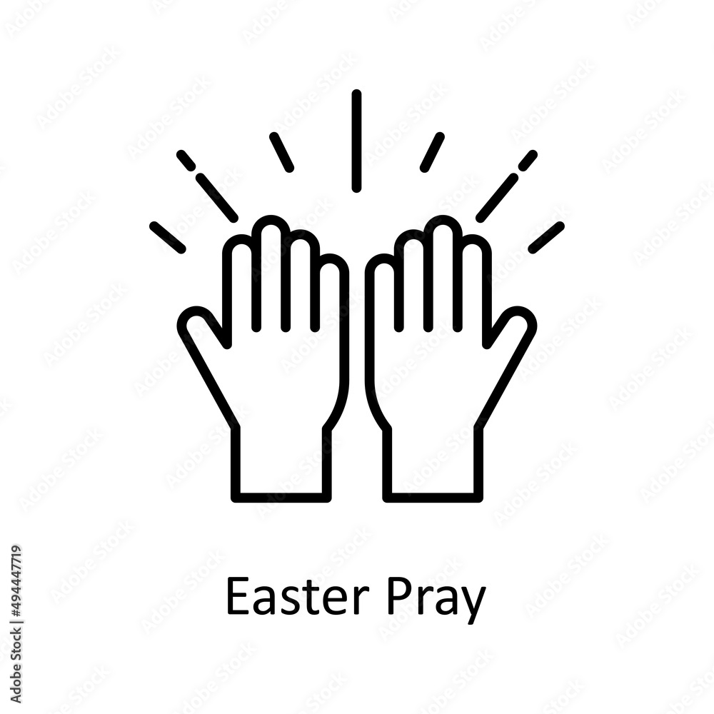 Obraz premium Easter Pray vector Outline Icon Design illustration. Easter Symbol on White background EPS 10 File