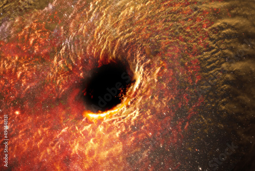 Beautiful illustration of a black hole against the backdrop of many stars for web articles,posters etc, (ID: 494448131)