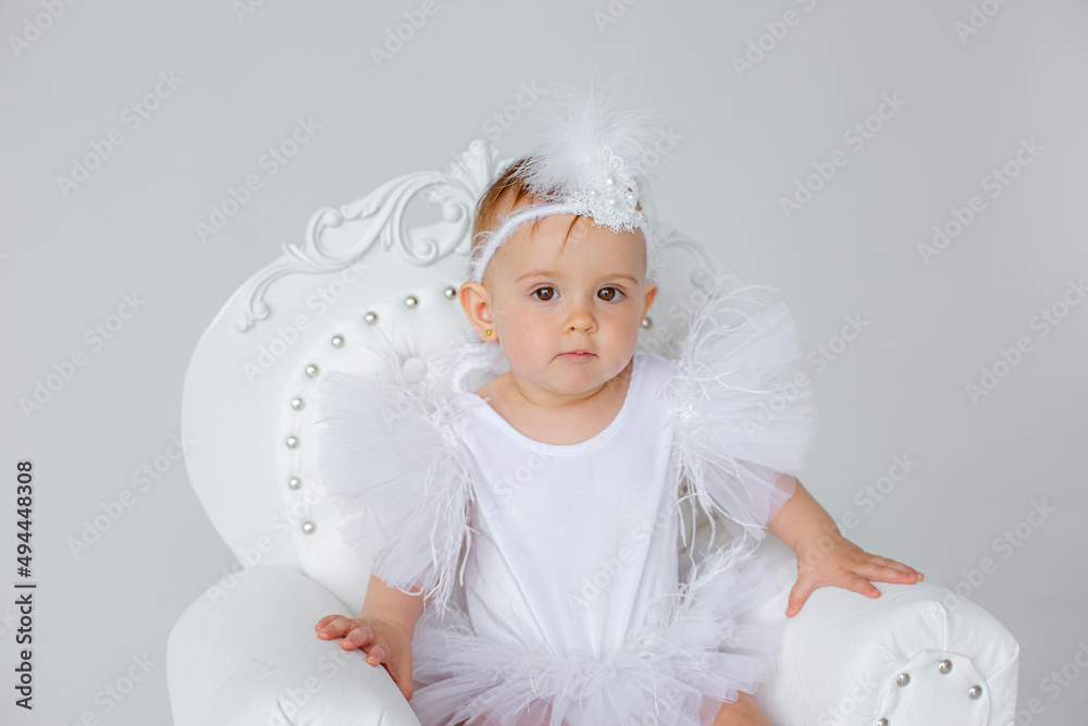 little baby ballerina on a white background little baby ballerina on a white background