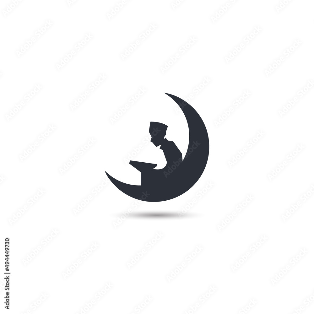Islamic pray care logo vector design template Islamic pray care logo vector design template
