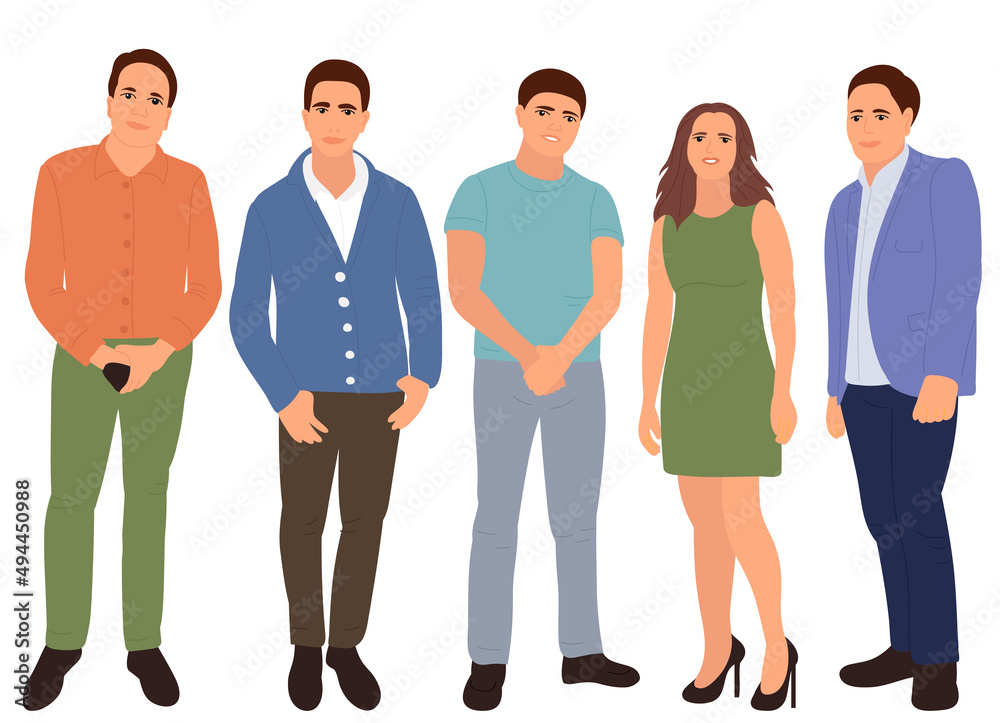Fototapeta premium crowd of people flat design, isolated, vector