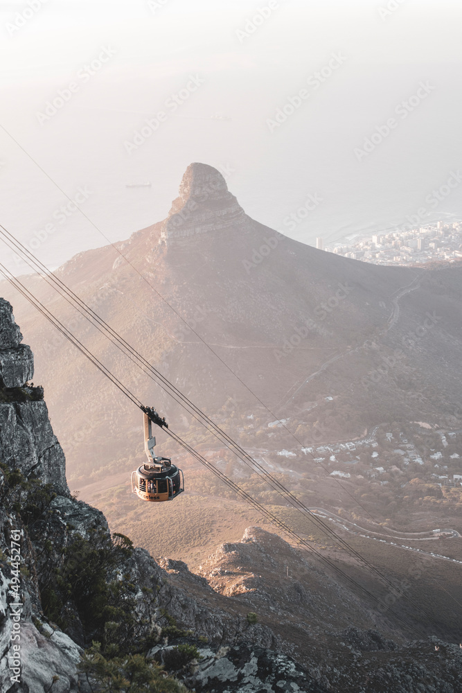 Obraz premium Kapstadt, South Africa, Südafrika, Landschaft, Reisen, Travel, Natur, Cape Town, Tafelberg, Table Mountain, Cable Car, Lions Head