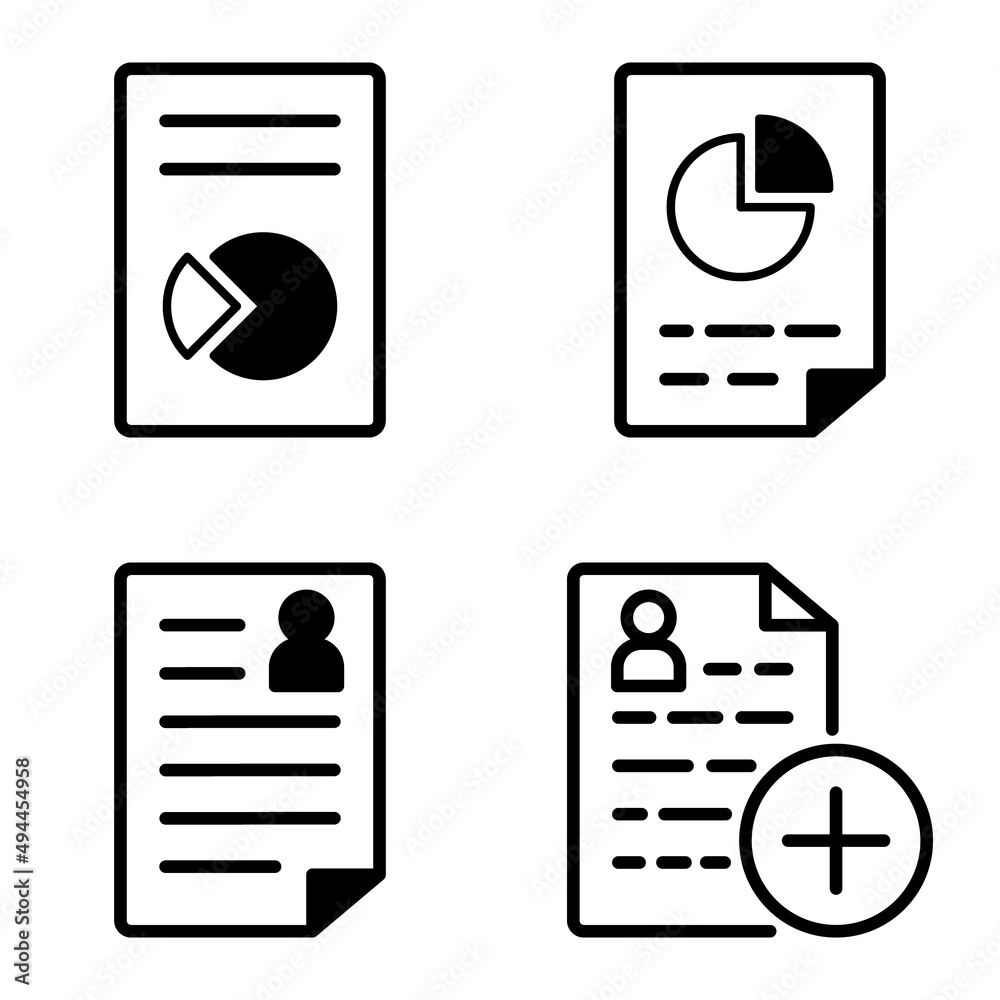 Docs1-2 Flat Icon Set Isolated On White Background Docs1-2 Flat Icon Set Isolated On White Background