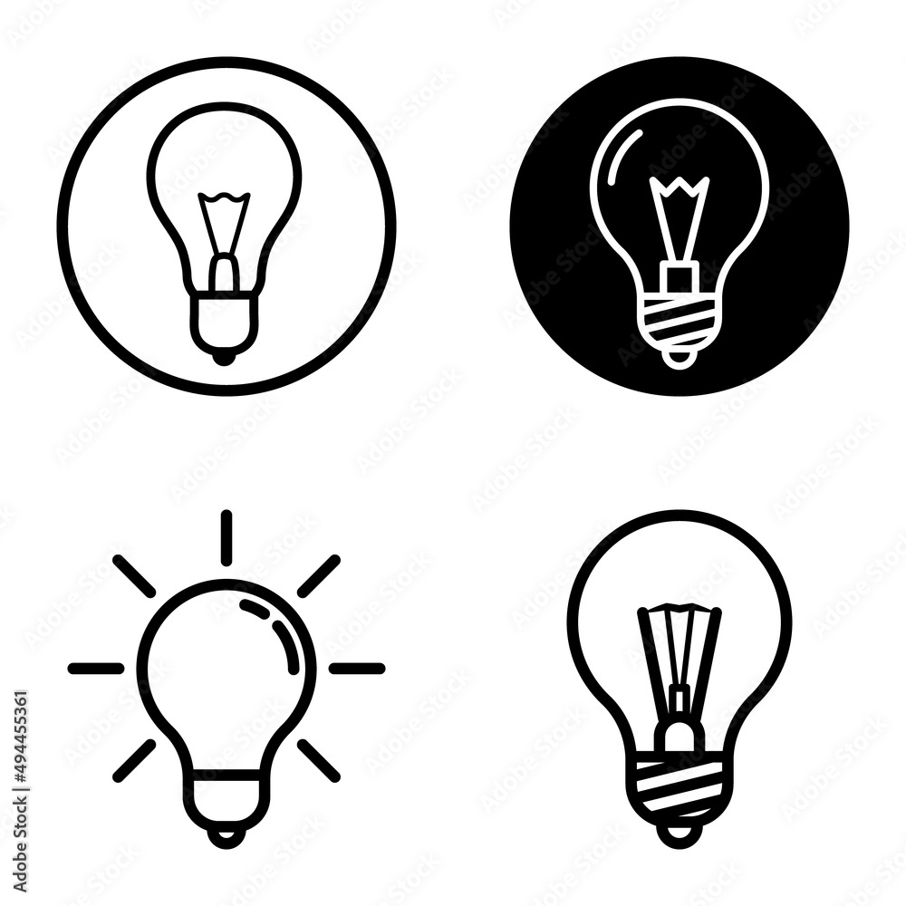 Lightbulbs1-3 Flat Icon Set Isolated On White Background Lightbulbs1-3 Flat Icon Set Isolated On White Background