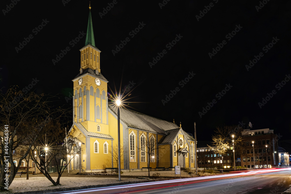 Fototapeta premium Tromso is a city in Tromso Municipality in Troms og Finnmark county, Norway