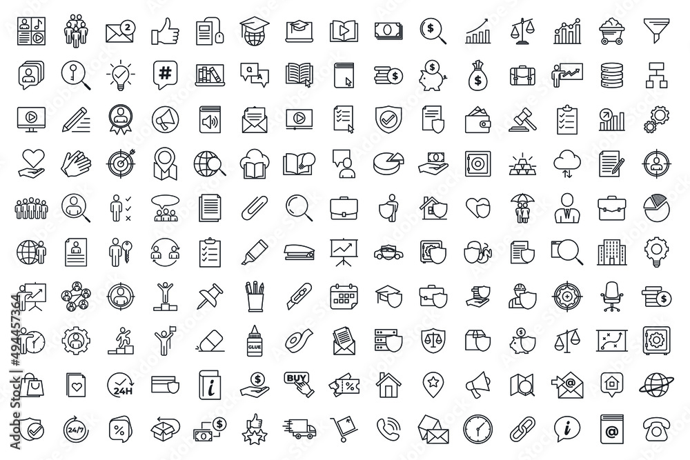 150 icon set symbol template for graphic and web design collection logo vector illustration