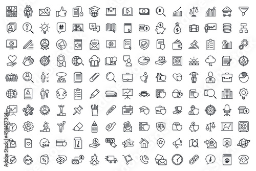 150 icon set symbol template for graphic and web design collection logo vector illustration