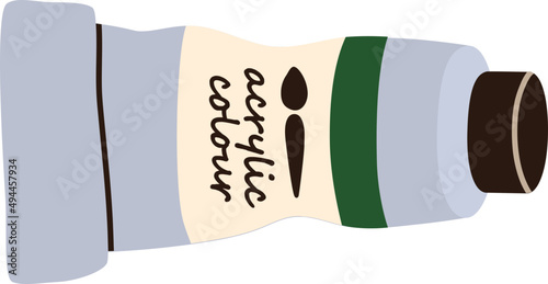 Acrylic Paint Tube Colored Illustration