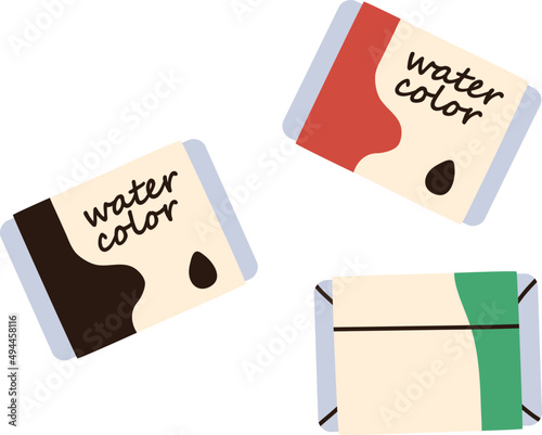 Water Color Jars Colored Illustration