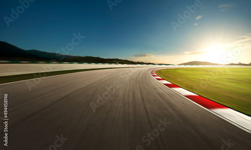Motion blur race track during sunset. © Image Craft